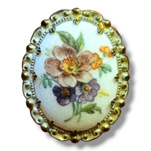 Vintage Western Germany Sugared Floral Brooch